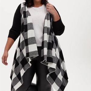 Plaid Drape front cardigan